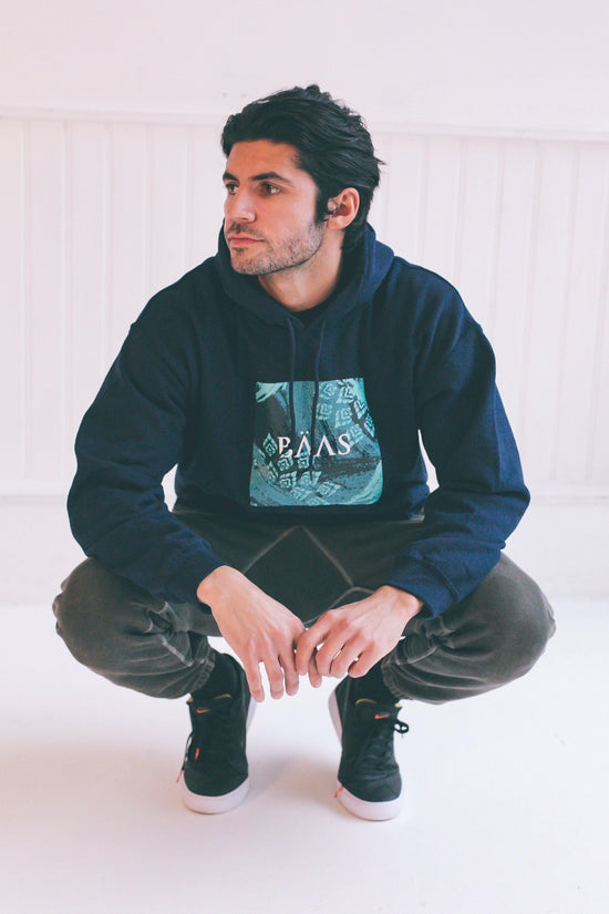 Load image into Gallery viewer, BÄAS Box Hoodie - Navy - UN:IK Clothing
