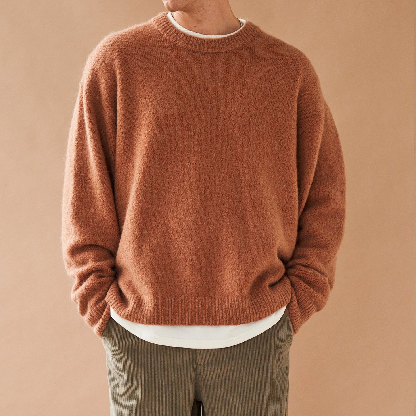 bound 'Baxter' Mohair Blend Sweater - Rust