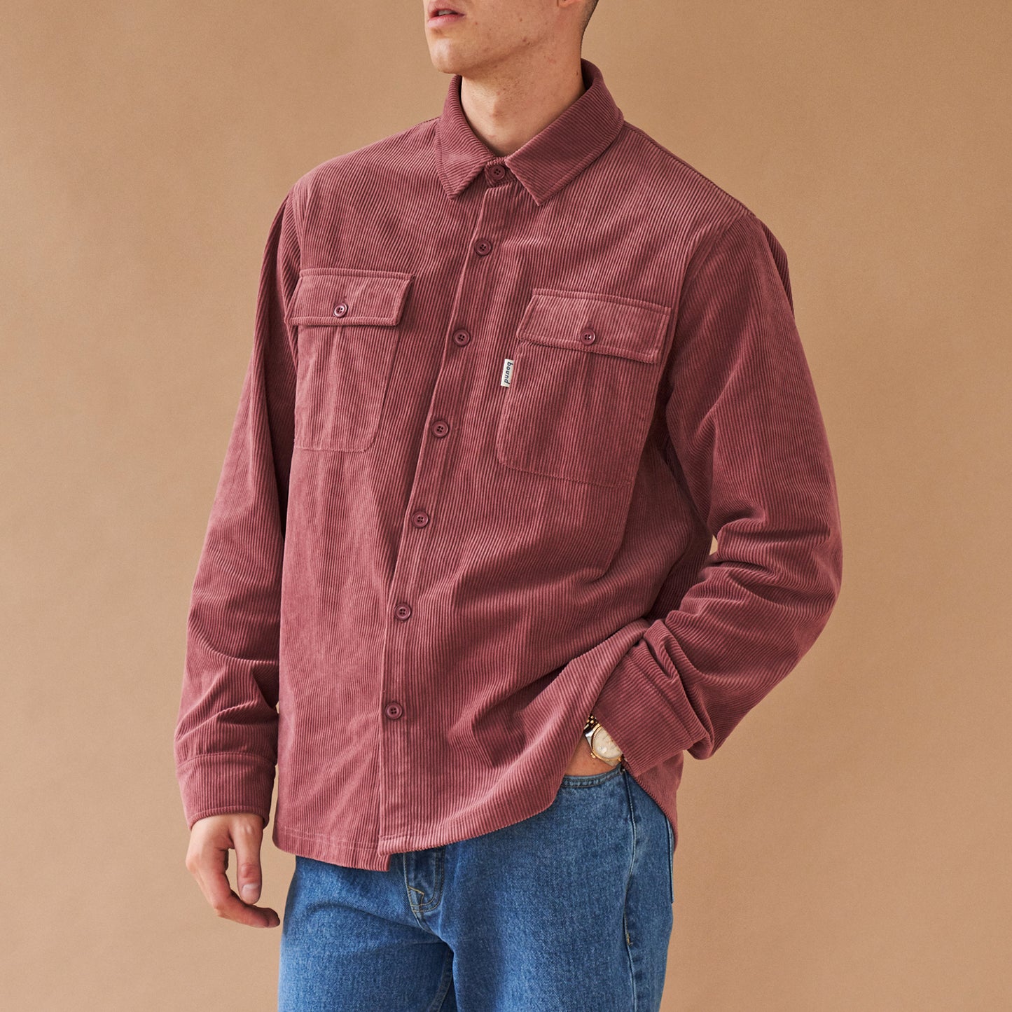 bound 'Rouge' Corduroy Button Up Overshirt