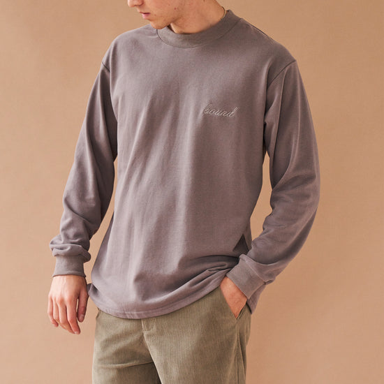 bound 'Charcoal Script' Embroidered Longsleeve Tee