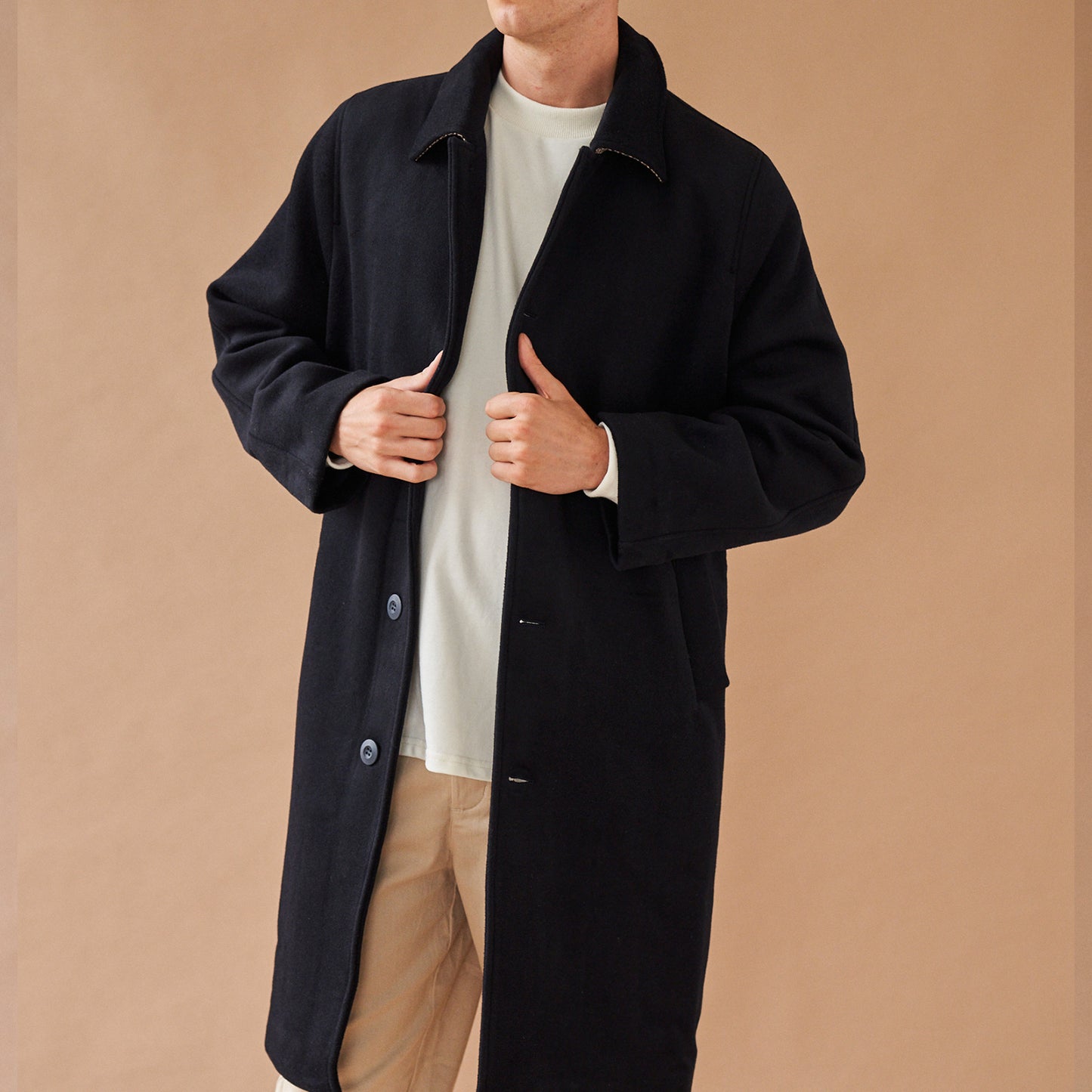 bound 'Maxwell' Oversized Wool Trench Coat - Navy