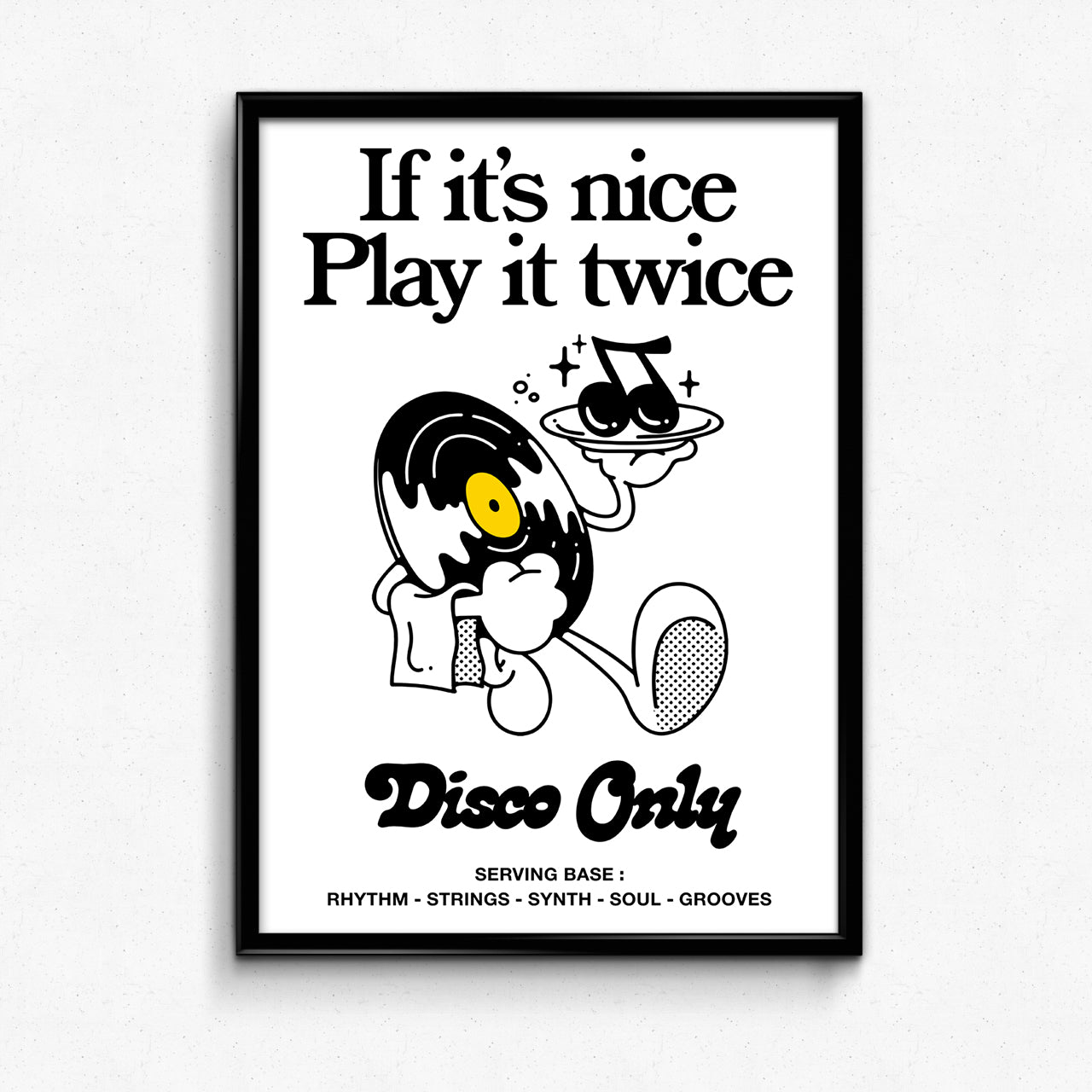 DISCO ONLY 'Play it Twice V2' Print - White