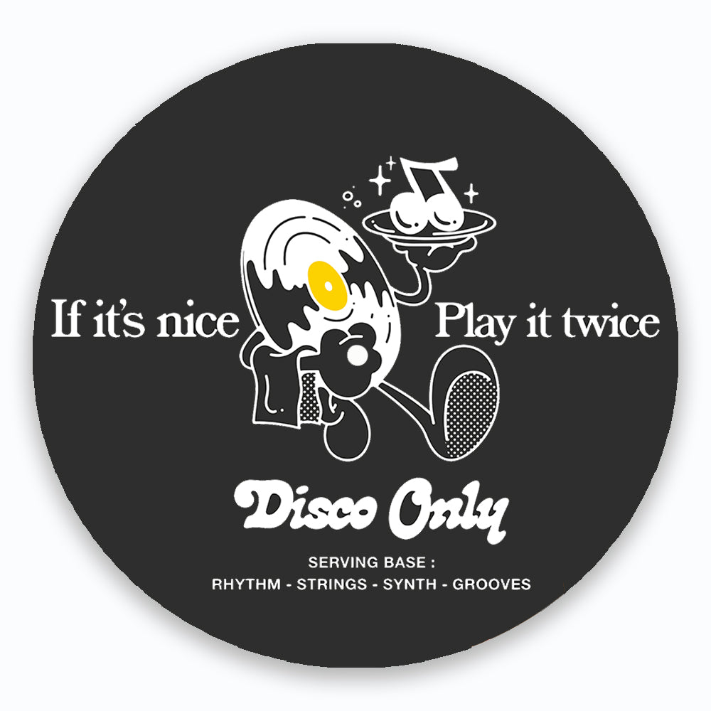DISCO ONLY 'Play It Twice v2' Vinyl Slipmat - Black