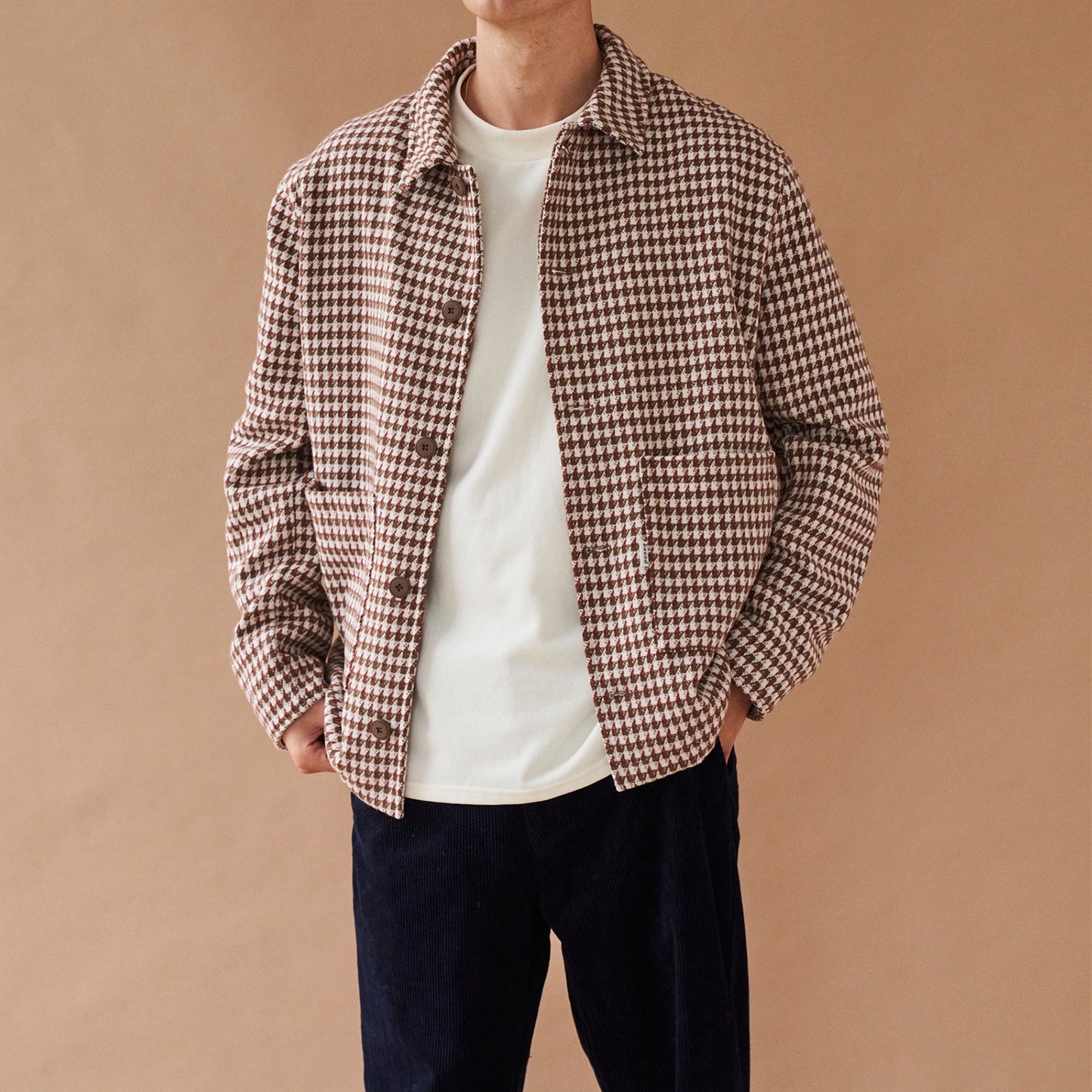 bound 'Bailey' Woven Dogtooth Heavy Overshirt