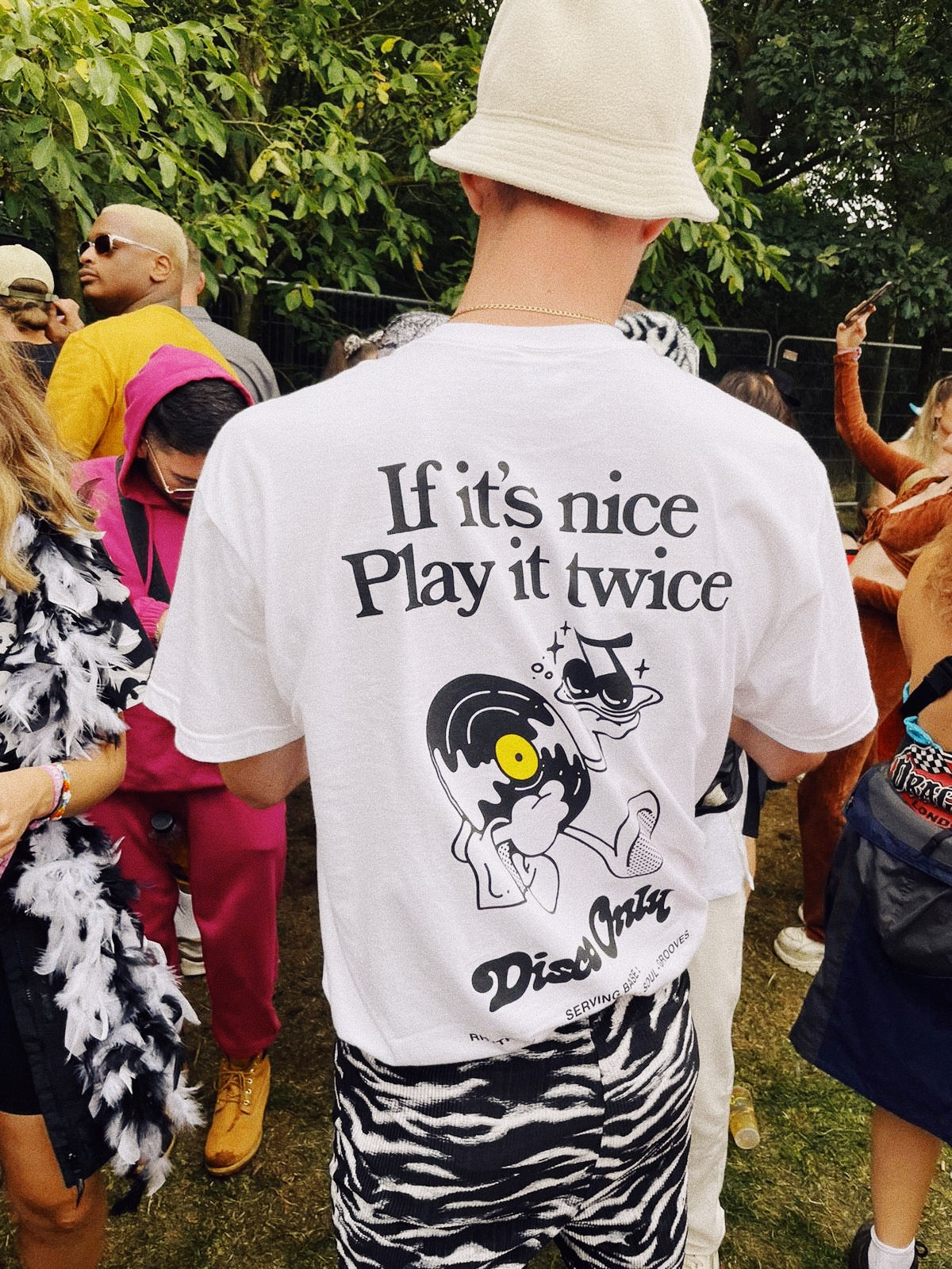 Load image into Gallery viewer, DISCO ONLY &amp;#39;Play it Twice V2&amp;#39; Tee - White
