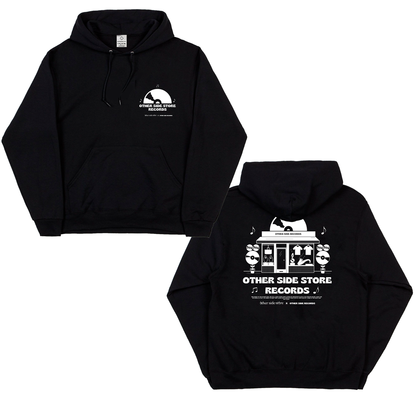 Other Side Store 'Records' Hoodie - Black