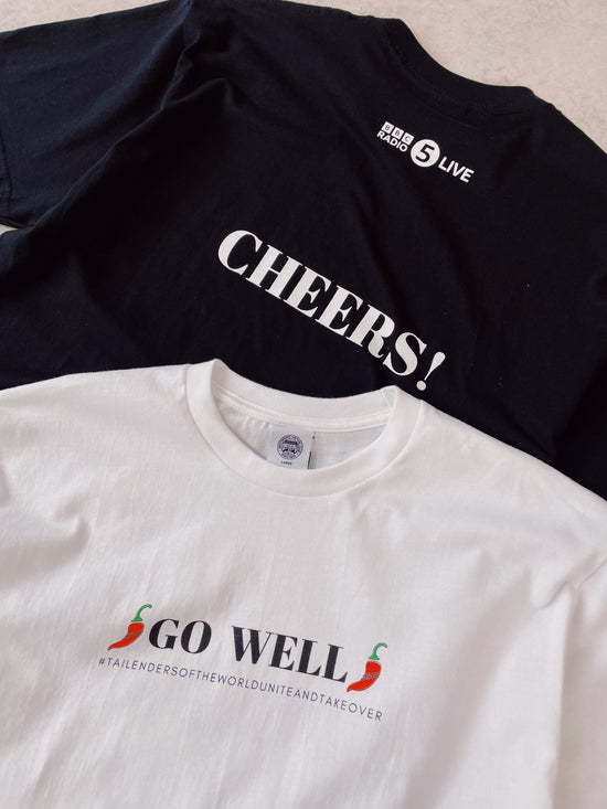 Tailenders 'Go Well' Tee - Black / White