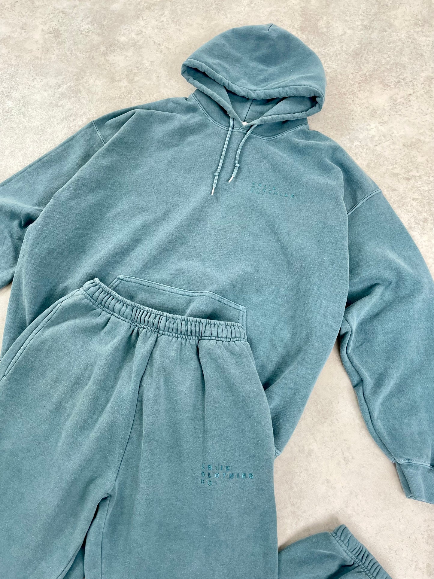 Essentials 'Sets' Vintage Washed Hoodie - Steel Blue