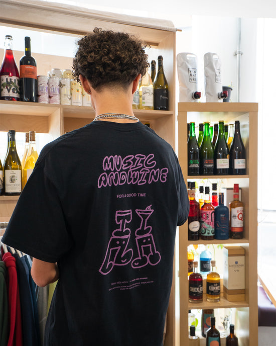 Other Side Store 'Music & Wine' Organic Tee - Black