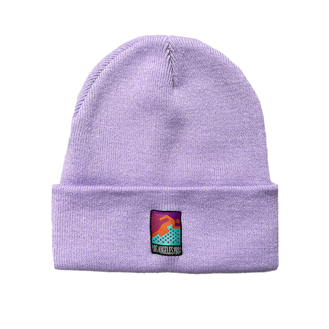 Vice 84 'Runner Patch' Cuffed Beanie - Black / Lilac / Airforce Blue / Ecru