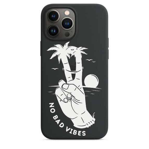 'No Bad Vibes' Phone Case - Black