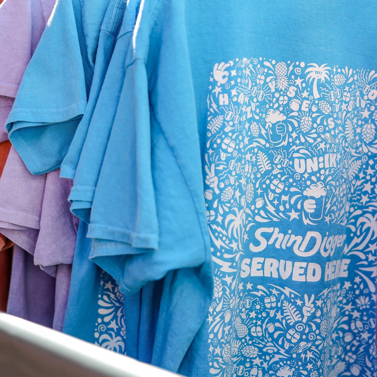 Shindigger X UN:IK 'Served Here' Tee - Ibiza Blue