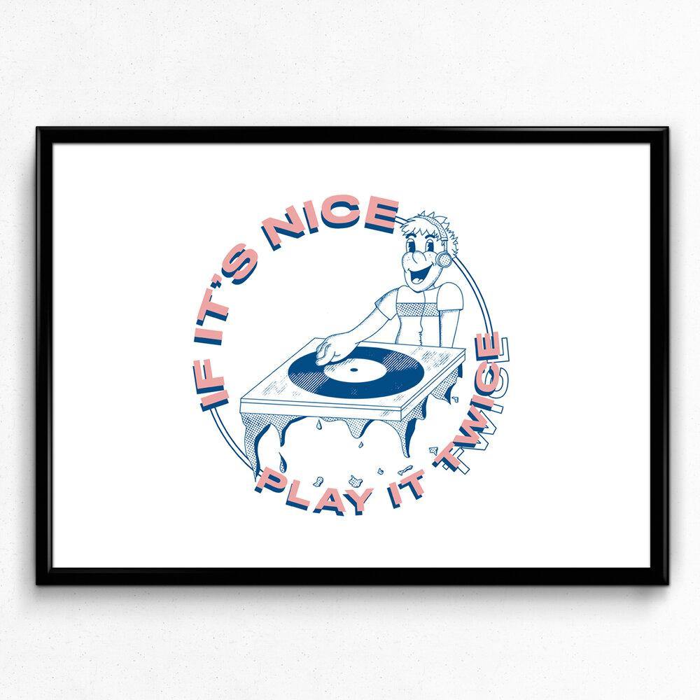 DISCO ONLY PLAY IT TWICE PRINT - UN:IK Clothing