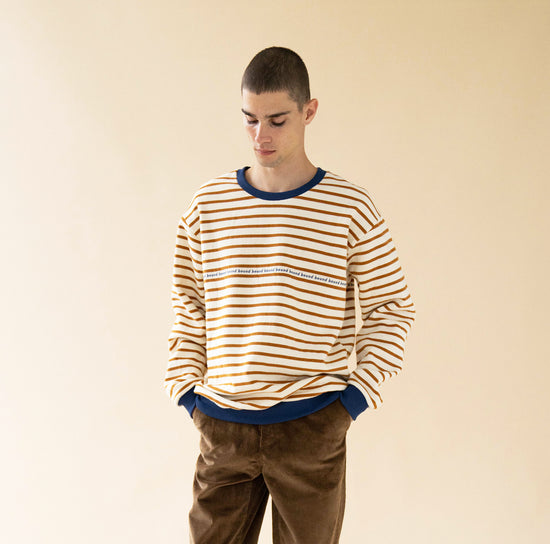 bound 'Cream x Camel' Contrast Stripe Sweater